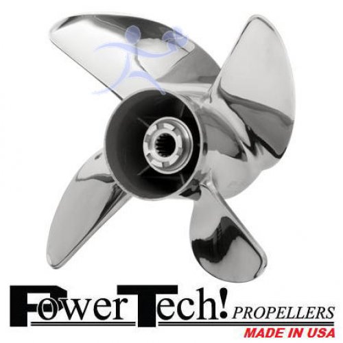 CAPTAIN Propeller 13.75x17 Fit Tohatsu Outboard Engine BFT115 BFT150 BFT200 BFT225 BFT250 15 Tooth Spline Stainless Steel 並行輸入品